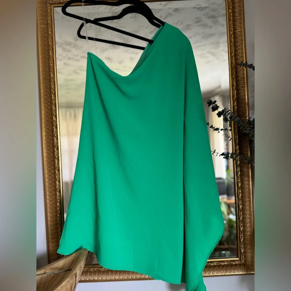 VICI Green One Shoulder Dress 🌴 Coastal Resort Vacation Brunch Statement Mini - Picture 4 of 7